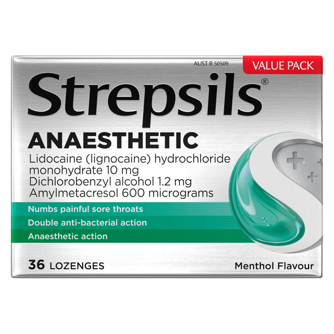 Strepsils Anaesthetic Lozenges Menthol 36 Pack