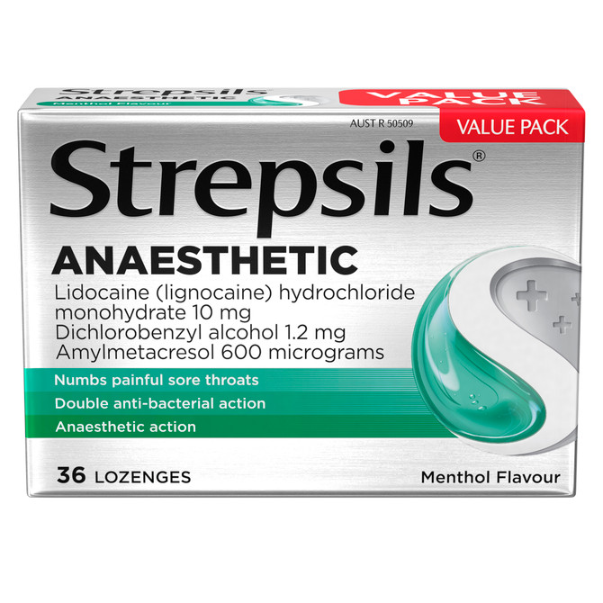 Strepsils Anaesthetic Lozenges Menthol 36 Pack
