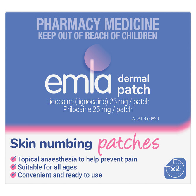 Emla 5% skin numbing patches (2 pack)