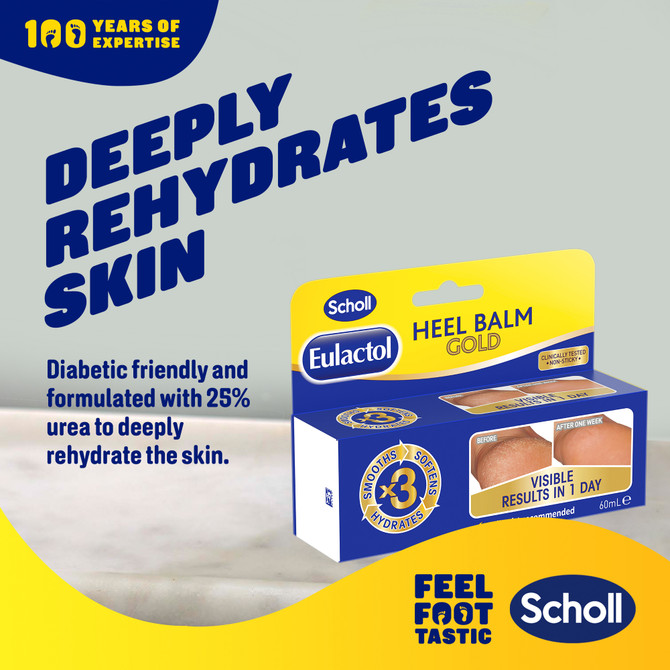 Scholl Eulactol Cracked Heel Balm Gold 60ml