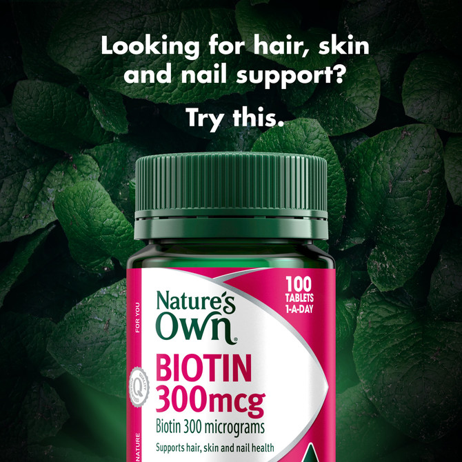 Nature’s Own Biotin 300mcg 100 Tablets