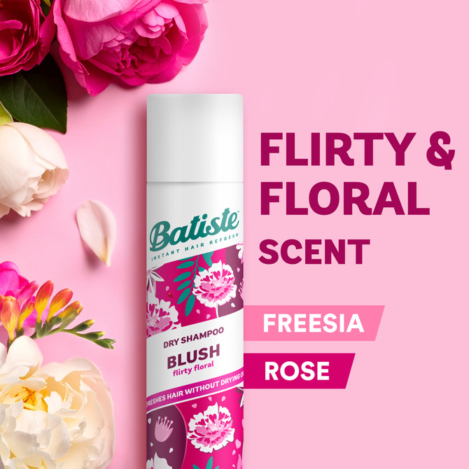 Batiste Blush Dry Shampoo | Floral  Fragrance | Instant Hair Refresh | 200 mL
