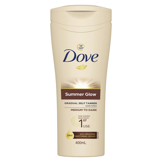 Dove Summer Glow Gradual Tan Body Lotion Medium To Dark  400ml