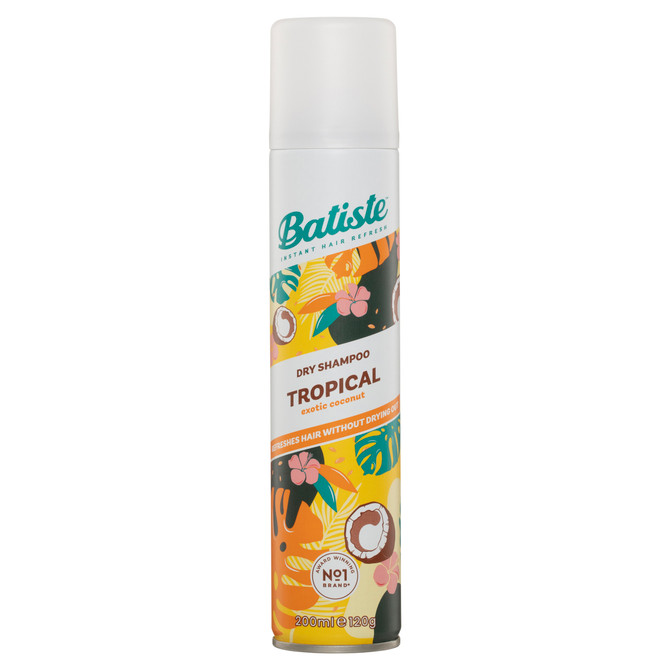 Batiste Tropical Dry Shampoo | Coconut Fragrance | Instant Hair Refresh | 200 mL