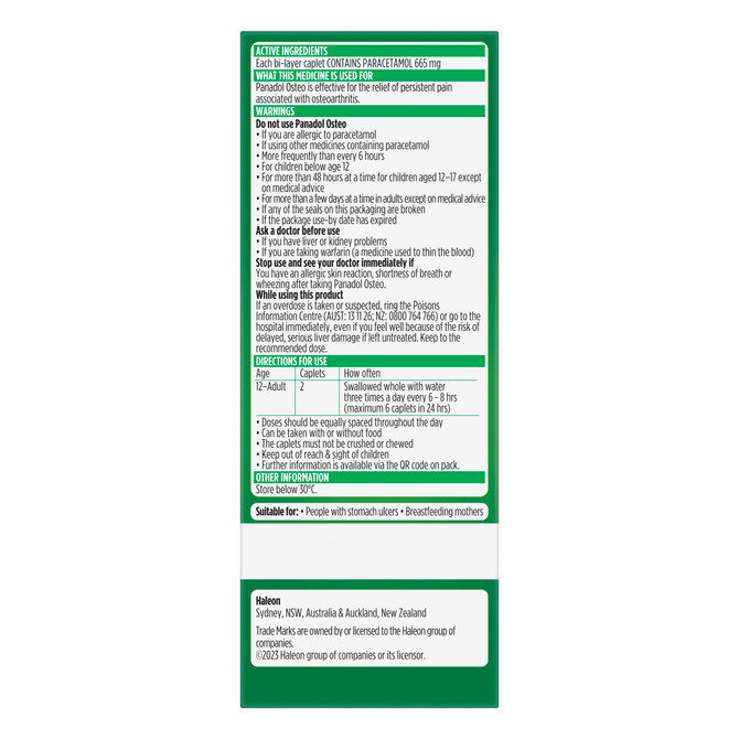 Panadol Osteo for Osteoarthritis 96 Caplets