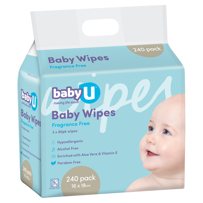 babyU Baby Wipes 240 Pack