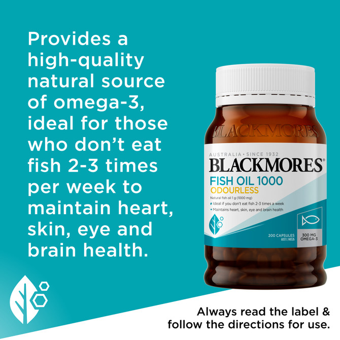 Blackmores Fish Oil 1000 Odourless 200 Capsules