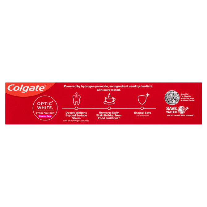 Colgate Optic White Stain Fighter Enamel Care Teeth Whitening Toothpaste, 140g