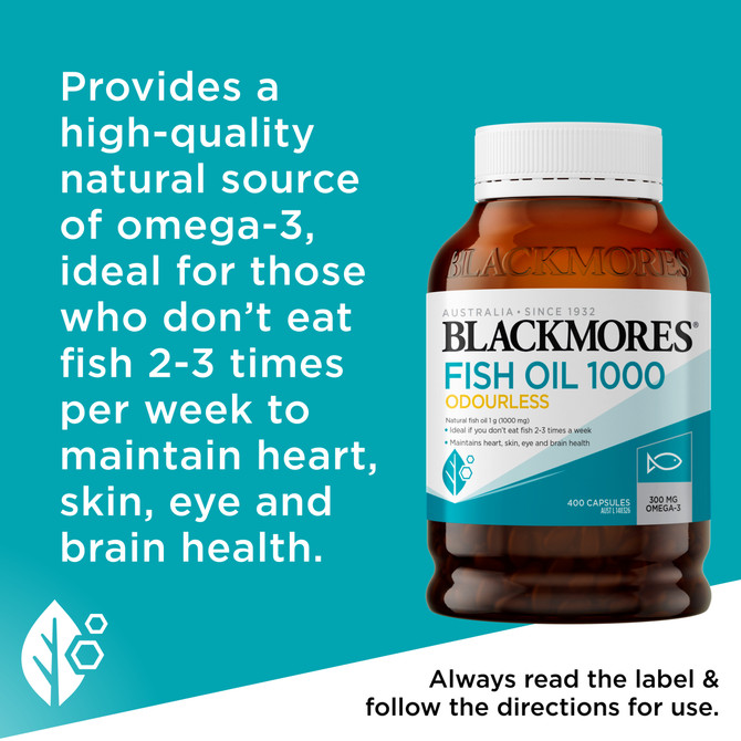Blackmores Fish Oil Odourless 1000 400 Capsules