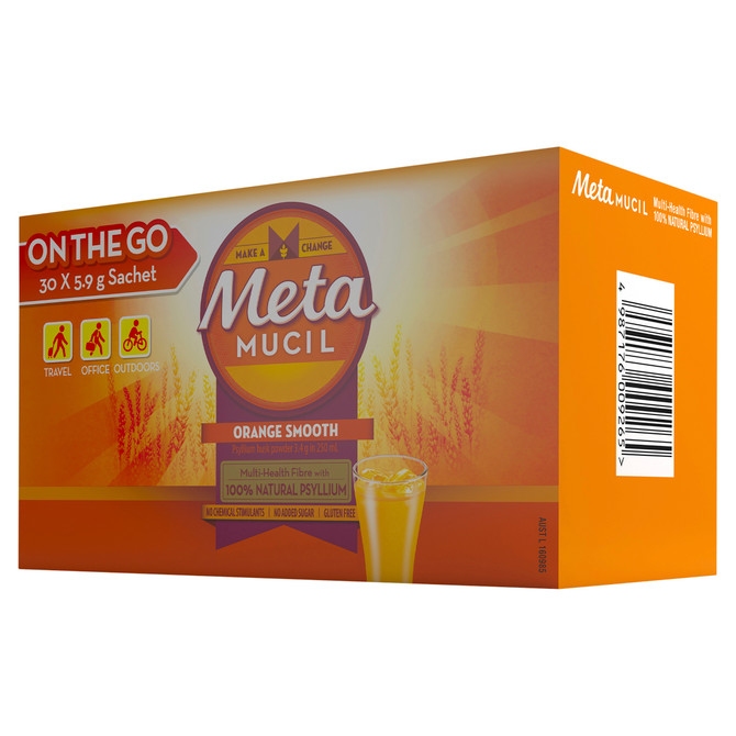 Metamucil Powder Sachets 30 Dose Daily Fibre Supplement Smooth Orange 117g