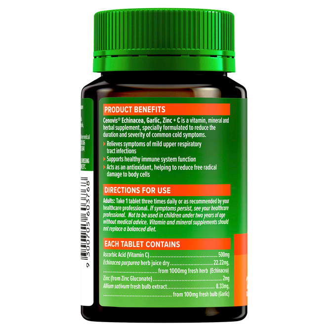 Cenovis Echinacea, Garlic, Zinc & C 125 Tablets