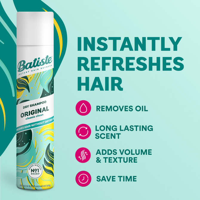 Batiste Original Dry Shampoo | Citrus Fragrance | Instant Hair Refresh | 200 mL