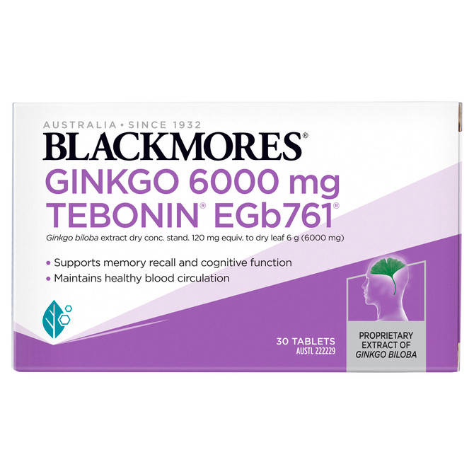 Blackmores Ginkgo 6000mg Tebonin (30)