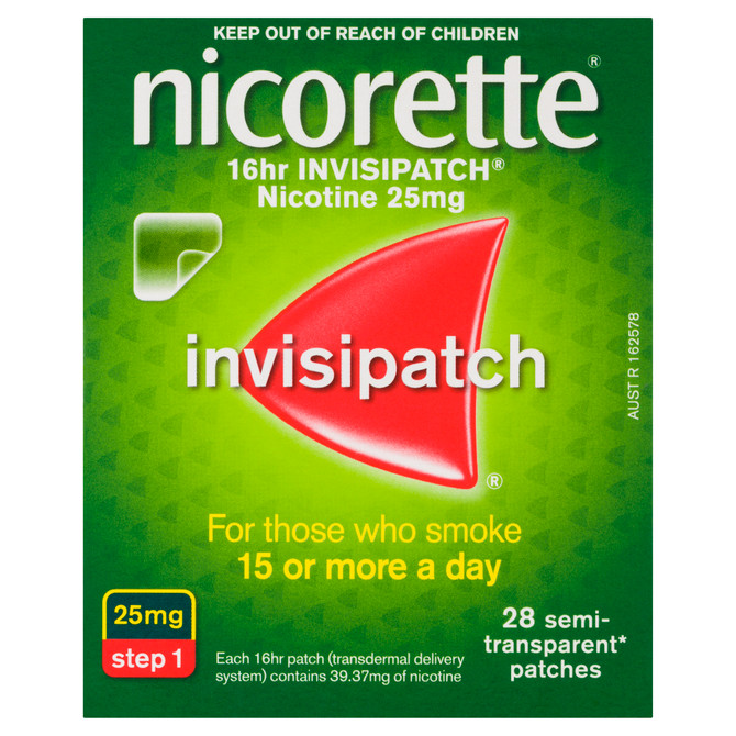 Nicorette®Quit Smoking Aid Nicotine 16hr InvisiPatch® Step 2 15mg Nicotine Patch –  28 Patches