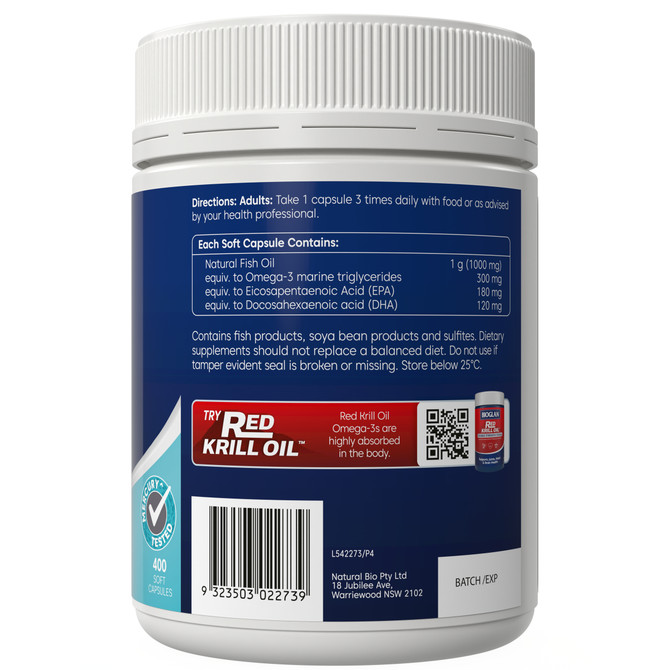 Bioglan Odourless Fish Oil 1000mg 400s