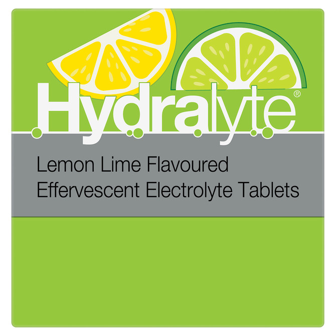Hydralyte Effervescent Electrolyte Tablets Lemon Lime Flavoured 20 Tablets