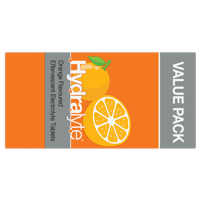 Hydralyte Effervescent Electrolyte Tablets Orange Flavoured 40 Tablets