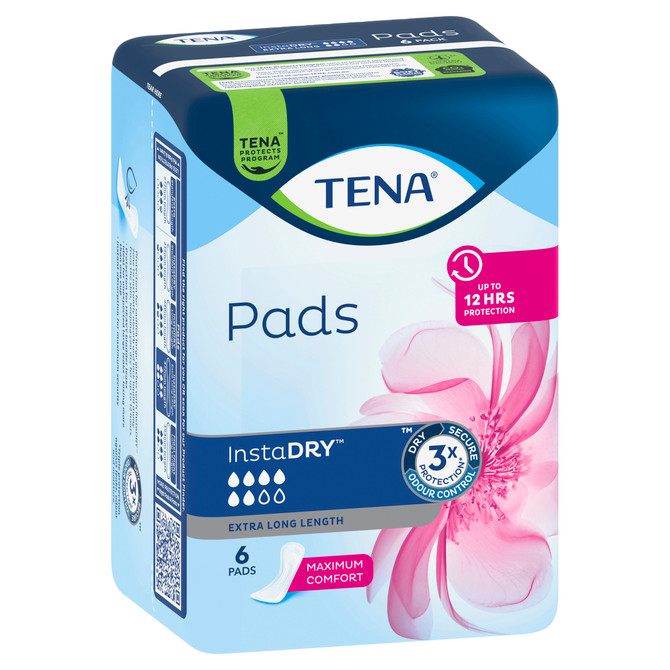 TENA Pads InstaDRY™ Extra Long Length 6 Pack