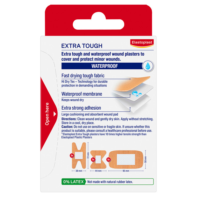 Elastoplast Extra Tough Waterproof 15 Pack 