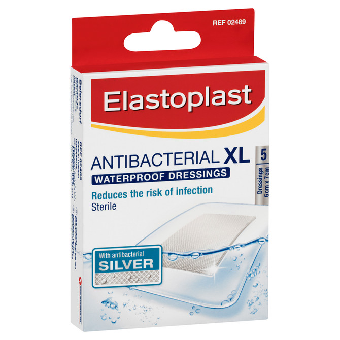 Elastoplast Antibacterial Waterproof Dressing Small 6cm x 7cm 5 Pieces