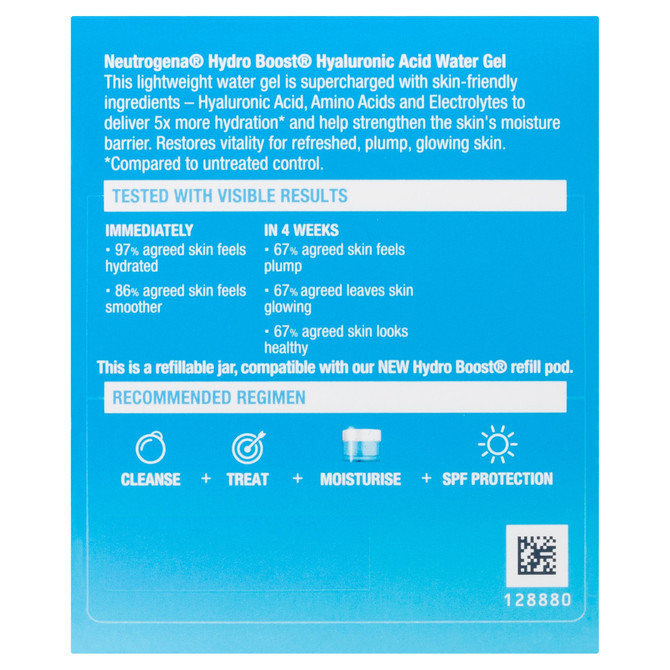 Neutrogena® Hydro Boost® Hyaluronic Acid Water Gel Moisturiser – Lightweight, Intense Hydration Face Gel with Amino Acids & Electrolytes (50g)