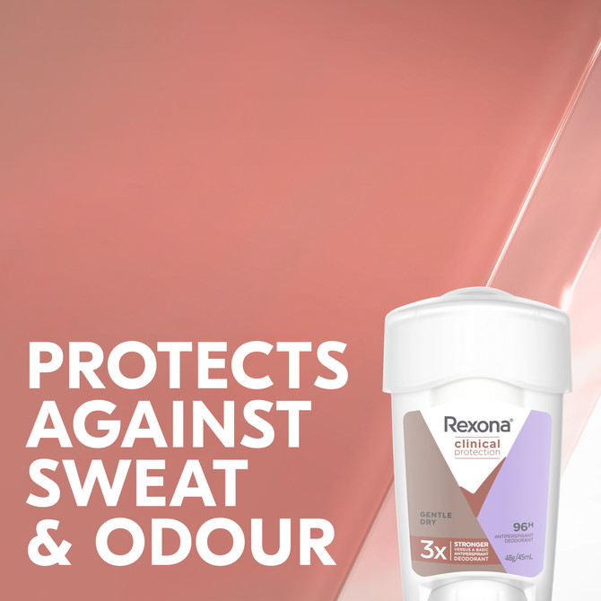 Rexona Women Clinical Protection Antiperspirant deodorant cream Gentle Dry for 3x stronger protection* 45 mL