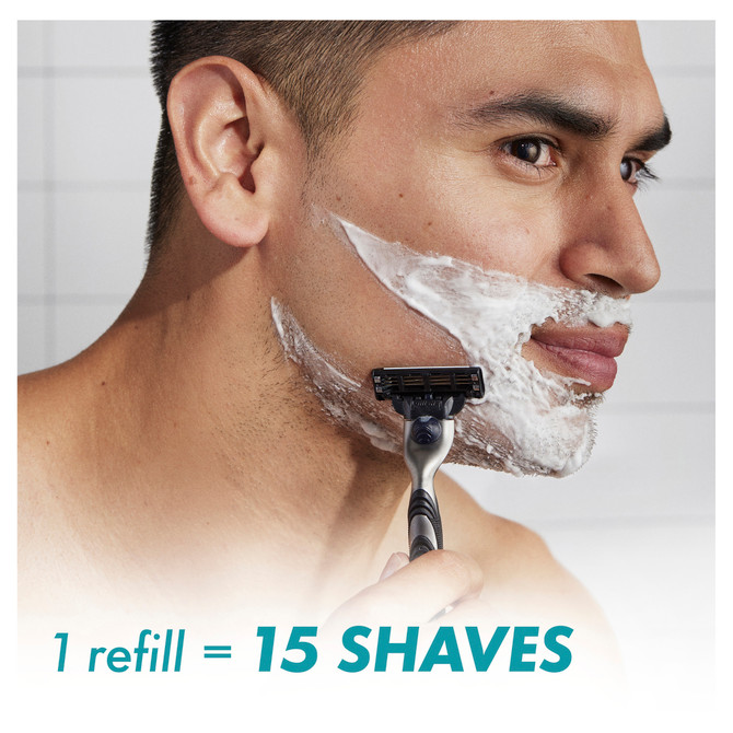 Gillette Mach3+ Razor 1 Handle + 2 Cartridges, Shave Care