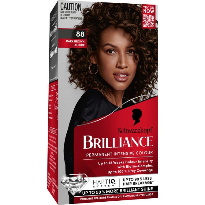 Schwarzkopf Brilliance Brown Hair Dye 88 Dark Brown Allure Permanent Each