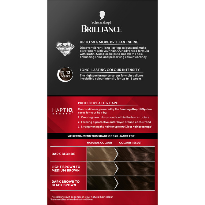 Schwarzkopf Brilliance Brown Hair Dye 88 Dark Brown Allure Permanent Each