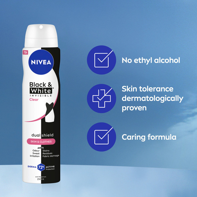 NIVEA BLACK & WHITE INVISIBLE Clear Aerosol 250ml