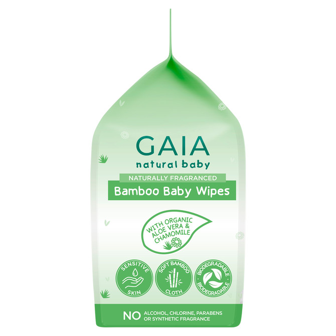 GAIA Natural Baby Bamboo Baby Wipes 3 x 80 Pack