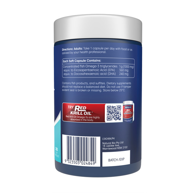 Bioglan Odourless Super Fish Oil Double Strength 200s