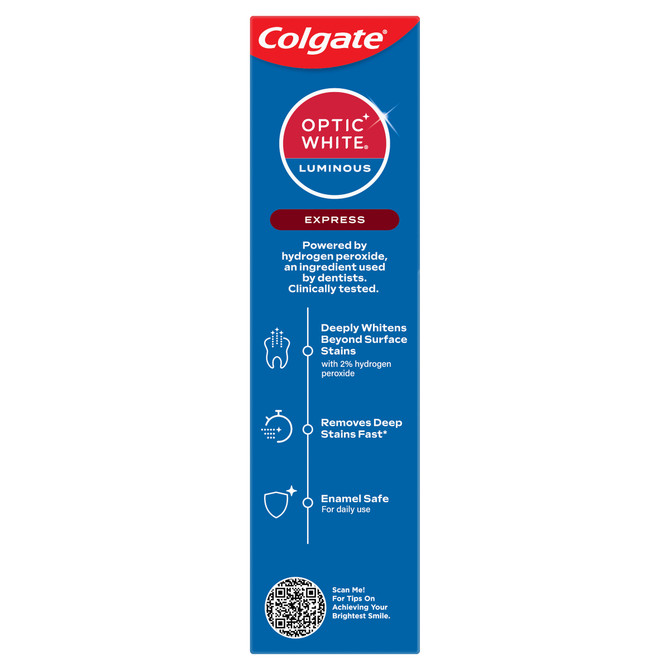 Colgate Optic White Luminous Express Teeth Whitening Toothpaste, 85g