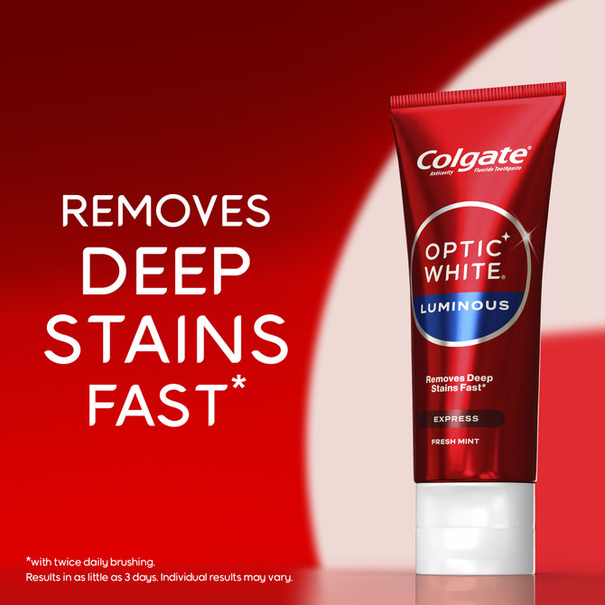 Colgate Optic White Luminous Express Teeth Whitening Toothpaste, 85g