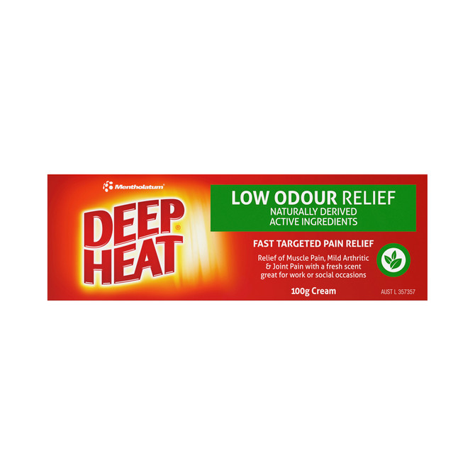 Deep Heat Low Odour Relief Cream 100g