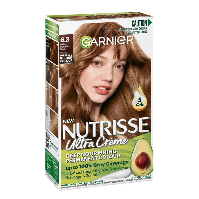 Garnier Nutrisse Permanent Hair Colour - 6.3 Praline Dark Golden Blonde