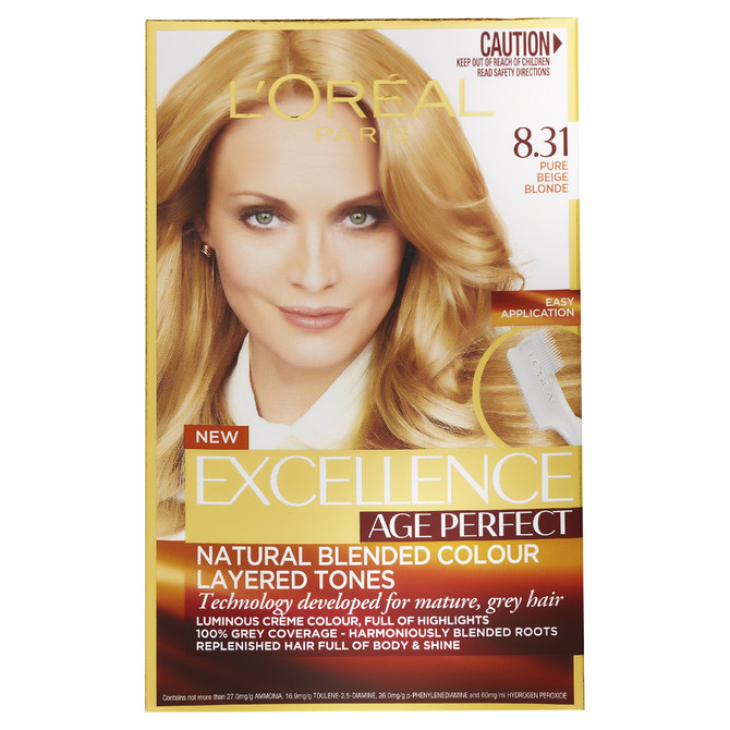 L'Oréal Paris Excellence Age Perfect Permanent Hair Colour - 8.31 Pure Beige Blonde (Natural Blended Colour)