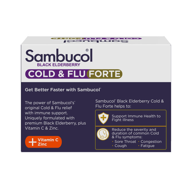 Sambucol Black Elderberry Cold & Flu Forte Caps 24s