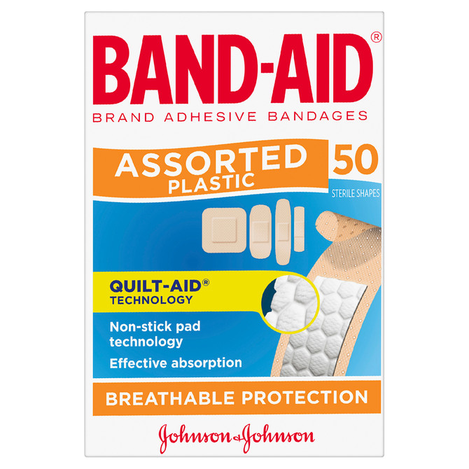 Band-Aid Assorted Plastic Shapes 50 Pack