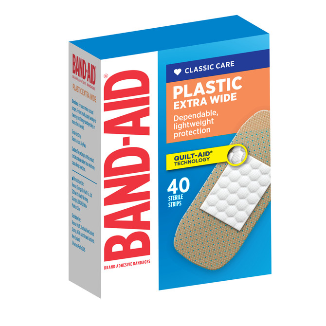 Band-Aid Extra Wide Plastic Strips 40 Pack