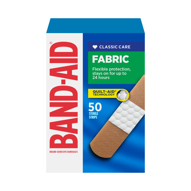 Band-Aid Adhesive Fabric Strips 50 Pack