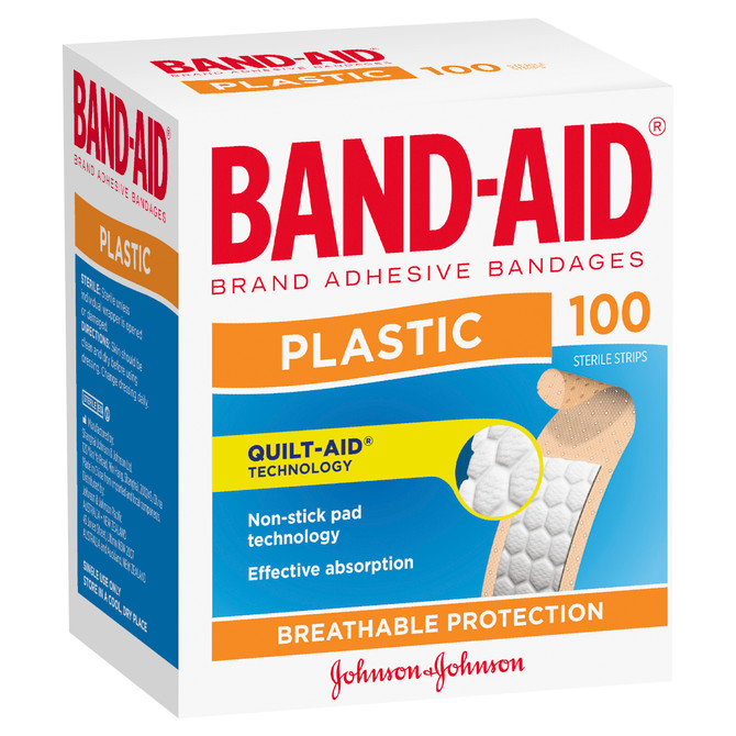 Band-Aid Plastic Strips 100 Pack