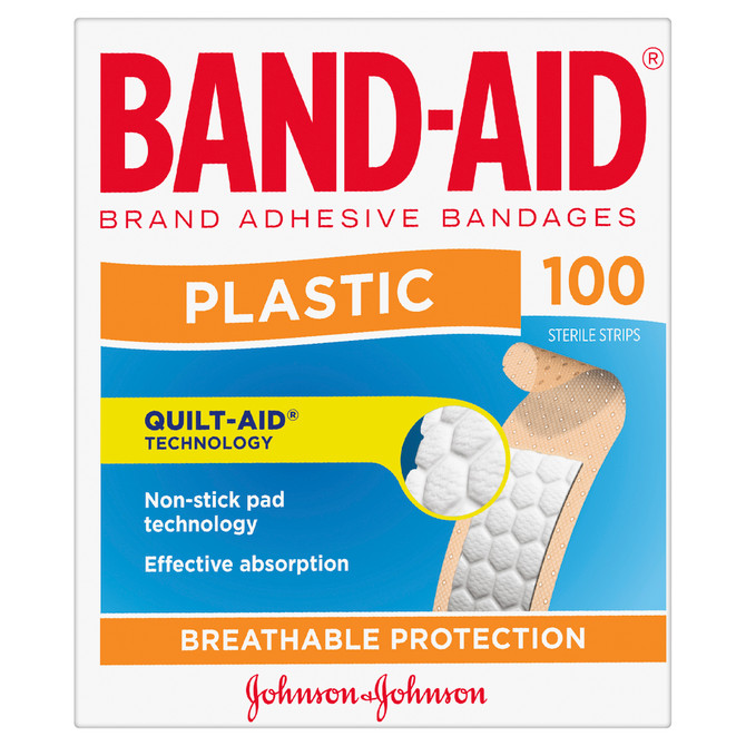 Band-Aid Plastic Strips 100 Pack