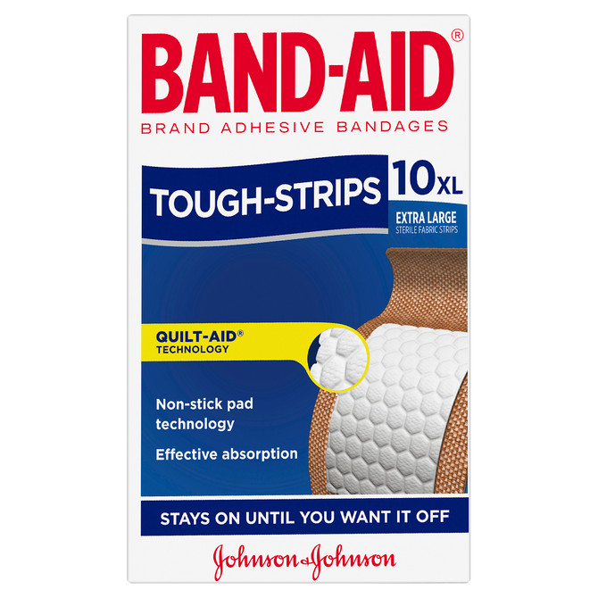 Band-Aid Tough Strips Extra Large Fabric 10 Pack