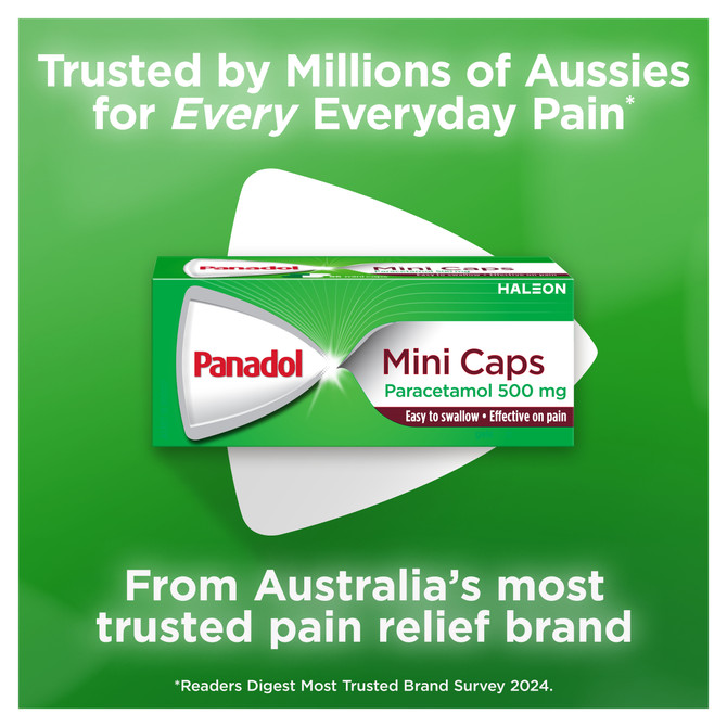 Panadol Mini Caps 500mg 96 Pack - AU Only