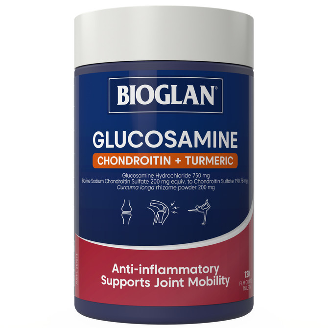 Bioglan Glucosamine, Chondroitin + Turmeric 120 Tablets