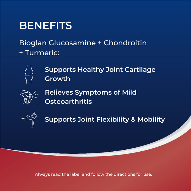 Bioglan Glucosamine, Chondroitin + Turmeric 120 Tablets