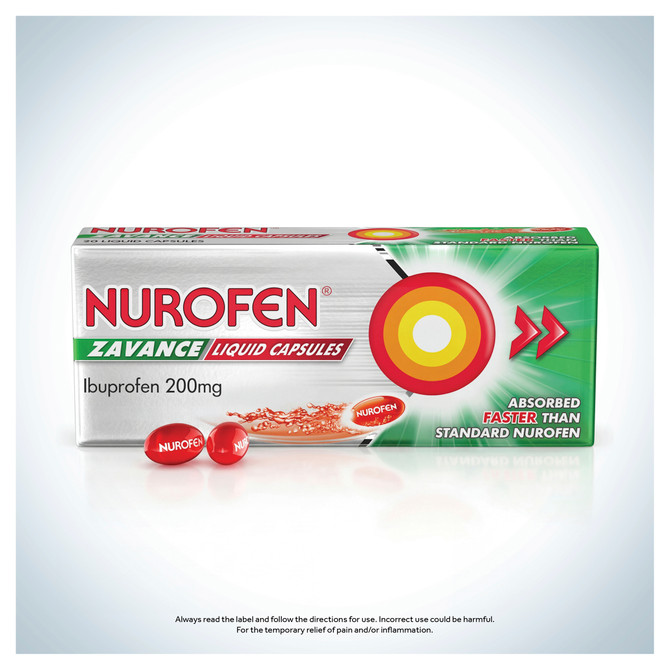 Nurofen Zavance Fast Pain Relief Liquid Capsules 200mg Ibuprofen 80 Value Pack