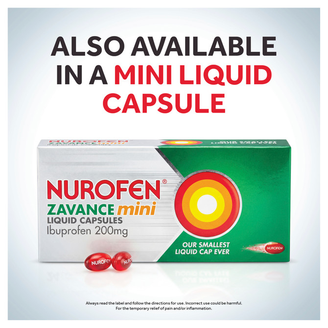 Nurofen Zavance Fast Pain Relief Liquid Capsules 200mg Ibuprofen 80 Value Pack