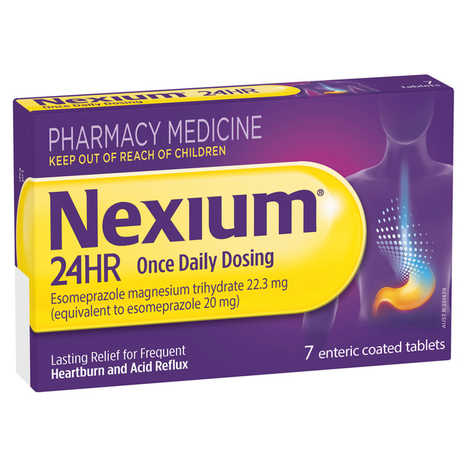 Nexium 24HR Once Daily Dosing 7 enteric coated tablets